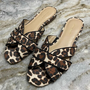 Ann Taylor Animal Print Slide Sandals